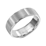 Sandpaper Top with High Polish Round Edges Wedding Band (7MM)