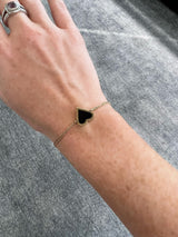 Mini Enamel Black Heart Bracelet